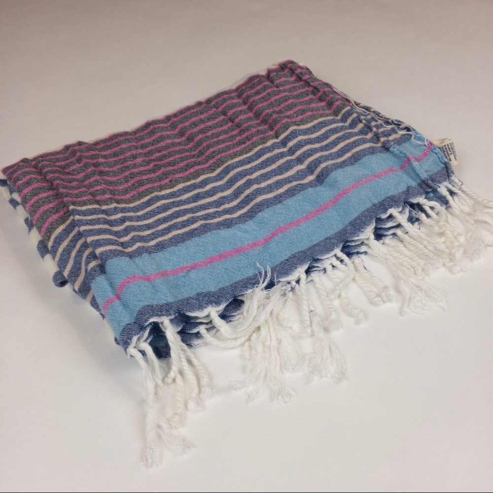 Scarf Lot blue stripes orange